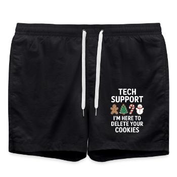 Cookies Spruch Lustig Weihnachtsplätzchen Geschenk - Badeshorts - Schwarz - Vorne - AI Model Male 185 light (185cm)