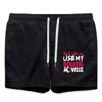 Don't Make Me Use My Bowling Voice - Swim Trunks - black - Front - AI Model Male 185 light (185cm)