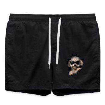 Drôle de chien propriétaire Chien mignon caniche - Short de bain - noir - Devant - AI Model Male 185 light (185cm)