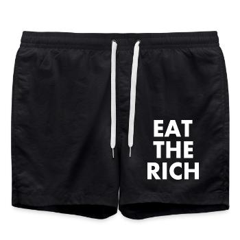 Eat the rich - Badeshorts - Schwarz - Vorne - AI Model Male 185 light (185cm)