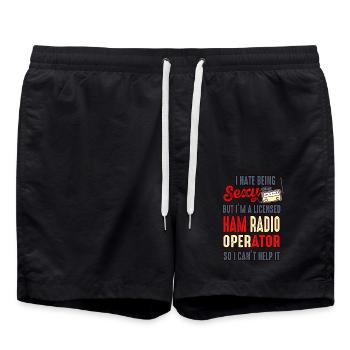 Amateurfunk Sexy Lizenzierter Amateurfunk - Badeshorts - Schwarz - Vorne - AI Model Male 185 light (185cm)