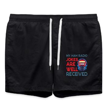 Les blagues radiophoniques sont bien accueillies Radio amateur - Short de bain - noir - Devant - AI Model Male 185 light (185cm)
