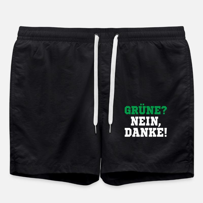Grüne nein Danke! - Badeshorts - Schwarz