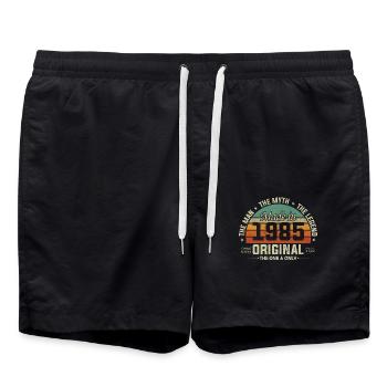 Original 1985 Vintage Retro Jubiläumsgeschenk - Badeshorts - Schwarz - Vorne - AI Model Male 185 light (185cm)