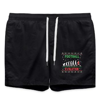Evolution Fußball | Fußballspieler - Badeshorts - Schwarz - Vorne - AI Model Male 185 light (185cm)