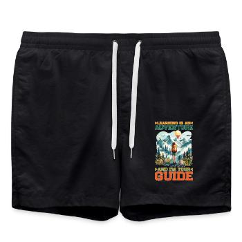 Learning Is An Adventure And I'm Your Guide - Badeshorts - Schwarz - Vorne - AI Model Male 185 light (185cm)