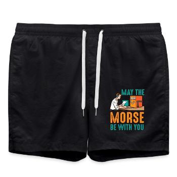 Morse Be amateur avec radio amateur - Short de bain - noir - Devant - AI Model Male 185 light (185cm)