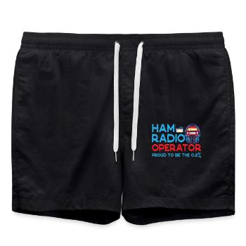 Amateur fier d’être le 0,2% de radio amateur - Short de bain - noir - Devant - AI Model Male 185 light (185cm)