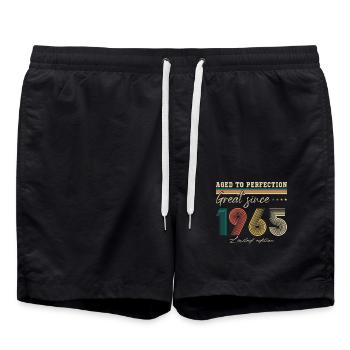 1965 Vintage Birthday Gift - Swim Trunks - black - Front - AI Model Male 185 light (185cm)