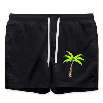Palm Tree Island Tree Plage Vacances Noix de Mer Cool - Short de bain - noir - Devant - AI Model Male 185 light (185cm)