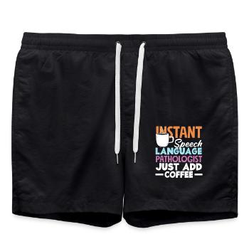 Logopäde Sofort Kaffee Hinzufügen - Badeshorts - Schwarz - Vorne - AI Model Male 185 light (185cm)