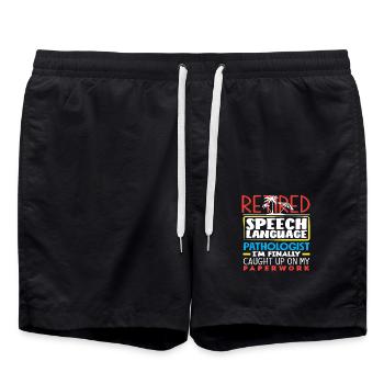 Sprachtherapeut Im Ruhestand Endlich Papierkram - Badeshorts - Schwarz - Vorne - AI Model Male 185 light (185cm)