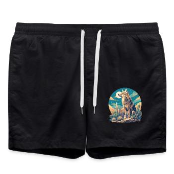 Kojoten Kojote - Badeshorts - Schwarz - Vorne - AI Model Male 185 light (185cm)
