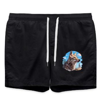 Kojoten Kojote - Badeshorts - Schwarz - Vorne - AI Model Male 185 light (185cm)