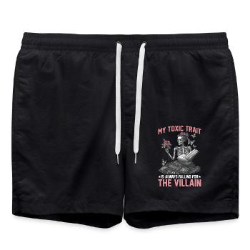 My Toxic Trait Is Always Falling For The Villain 2 - Badeshorts - Schwarz - Vorne - AI Model Male 185 light (185cm)