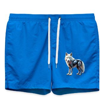 Lustiger Roboter Kunst Wolf Cyborg Tier AI Wolf - Badeshorts - Cobalt blue - Vorne