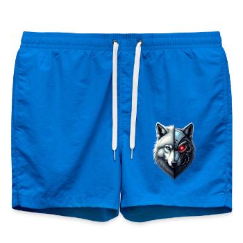 Lustiger Roboter Kunst Wolf Cyborg Tier AI Wolf - Badeshorts - Cobalt blue - Vorne