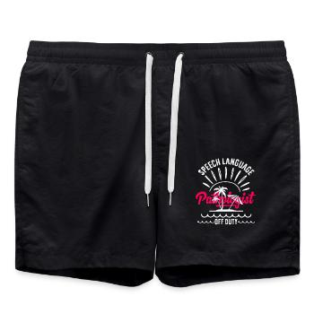 Speech therapist in off-duty mode paradise - Swim Trunks - black - Front - AI Model Male 185 light (185cm)