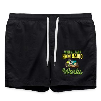 Radio amateur quand tout échoue Radio amateur - Short de bain - noir - Devant - AI Model Male 185 light (185cm)