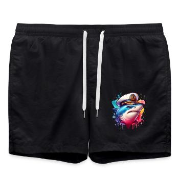 Shark Captain - Swim Trunks - black - Front - AI Model Male 185 light (185cm)