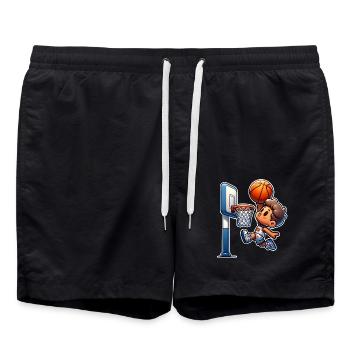 Basketball Dunking - Swim Trunks - black - Front - AI Model Male 185 light (185cm)