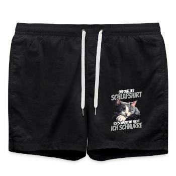 Chemise de nuit officielle - Chaton de sommeil - Short de bain - noir - Devant - AI Model Male 185 light (185cm)