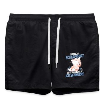 Chemise de nuit officielle - Chat en sweat à capuche câlin - Short de bain - noir - Devant - AI Model Male 185 light (185cm)