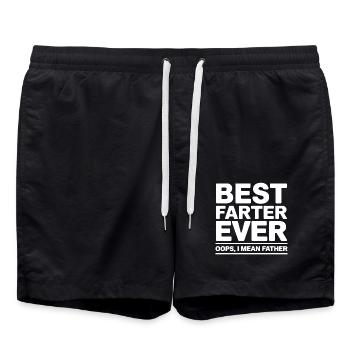 Furz Spruch Furzen Papa Pups Lustige Furz Geschenk - Badeshorts - Schwarz - Vorne - AI Model Male 185 light (185cm)