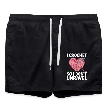 crochet disant laine drôle crochet cadeau - Short de bain - noir - Devant - AI Model Male 185 light (185cm)