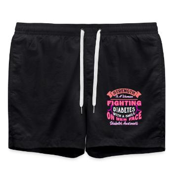Fighting Diabetes With A Smile - Swim Trunks - black - Front - AI Model Male 185 light (185cm)