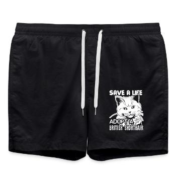 Adopt A British Shorthair Save A Life - Swim Trunks - black - Front - AI Model Male 185 light (185cm)