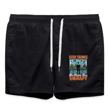 Aquarium Enthusiast Fish Tanks Are Aquascaping - Swim Trunks - black - Front - AI Model Male 185 light (185cm)