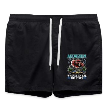 Aquarium Where Fish Are The Stars Fishkeeping - Swim Trunks - black - Front - AI Model Male 185 light (185cm)