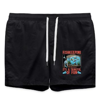 Aquarium Enthusiast Fishkeeping It's Aquascaping - Swim Trunks - black - Front - AI Model Male 185 light (185cm)
