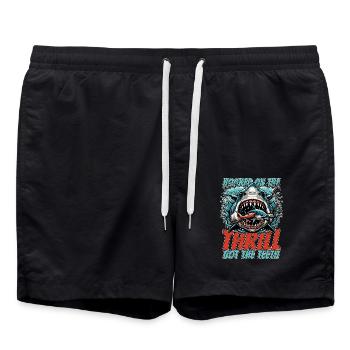 Shark Hunting Hooked On The Thrill Fossil Hunter - Badeshorts - Schwarz - Vorne - AI Model Male 185 light (185cm)