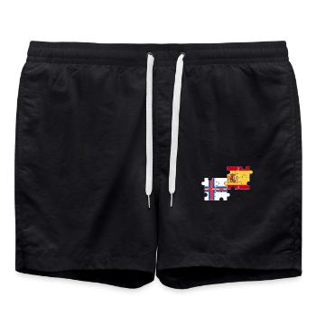 Îles Féroé Espagne Drapeau Îles Féroé espagnoles - Short de bain - noir - Devant - AI Model Male 185 light (185cm)