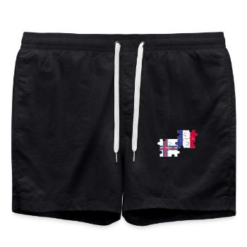 Faroe Islands France Flag French Faroe Islands - Swim Trunks - black - Front - AI Model Male 185 light (185cm)