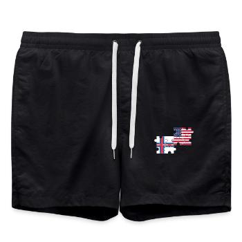 Faroe Islands USA Flag American Faroese - Swim Trunks - black - Front - AI Model Male 185 light (185cm)