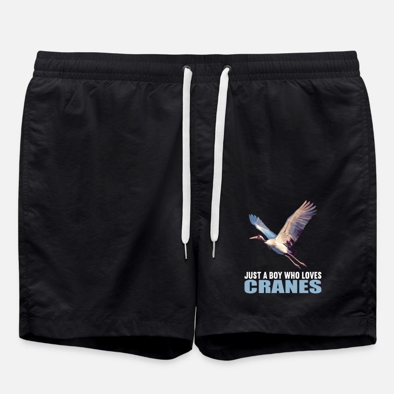 Kraniche Kranich - Badeshorts - Schwarz