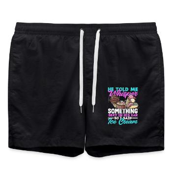 Eiscreme Liebhaber Flüstern Geheimnis - Badeshorts - Schwarz - Vorne - AI Model Male 185 light (185cm)