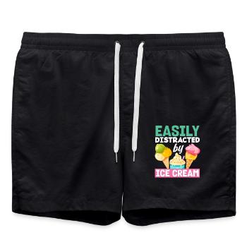 Facilement distrait par les amateurs de glaces - Short de bain - noir - Devant - AI Model Male 185 light (185cm)