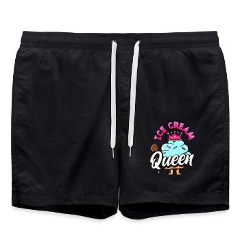 cream queen for cream lovers - Swim Trunks - black - Front - AI Model Male 185 light (185cm)