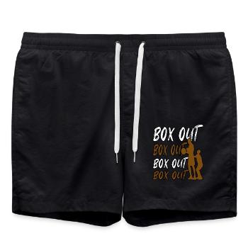Basketball ausboxen - Badeshorts - Schwarz - Vorne - AI Model Male 185 light (185cm)
