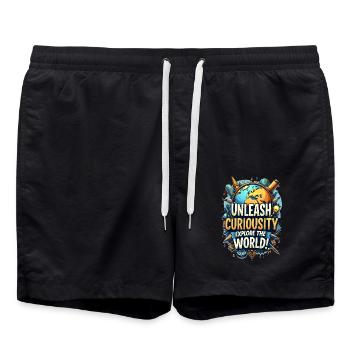 EXPLORE THE WORLD - Swim Trunks - black - Front - AI Model Male 185 light (185cm)