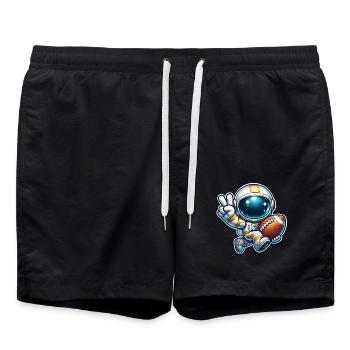 Astronaute de football - Short de bain - noir - Devant - AI Model Male 185 light (185cm)