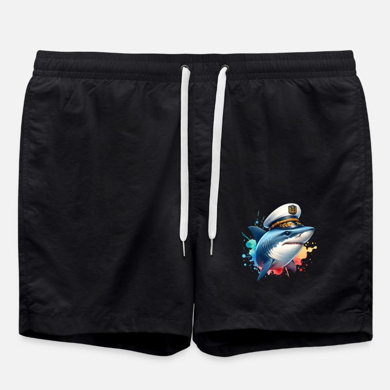 Shark Captain - Swim Trunks - black