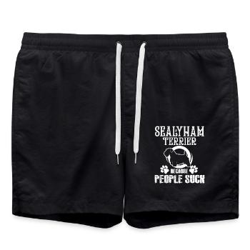 Sealyham Terrier Because People Suck - Swim Trunks - black - Front - AI Model Male 185 light (185cm)