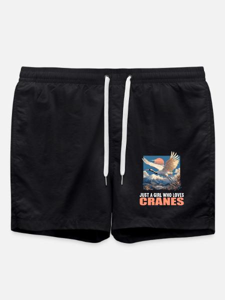 Kraniche Kranich - Badeshorts - Schwarz