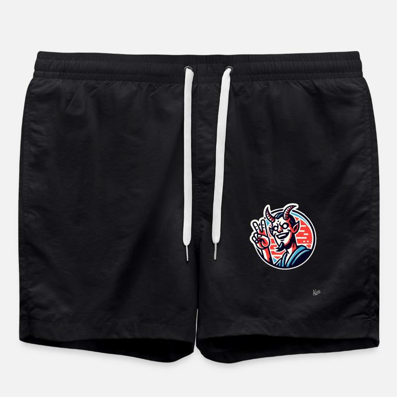 Peace-Zeichen vom Swag-Teufel - Badeshorts - Schwarz