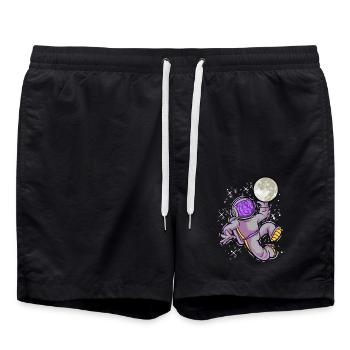 Basket Baller Astronaut Moon Basketball - Swim Trunks - black - Front - AI Model Male 185 light (185cm)